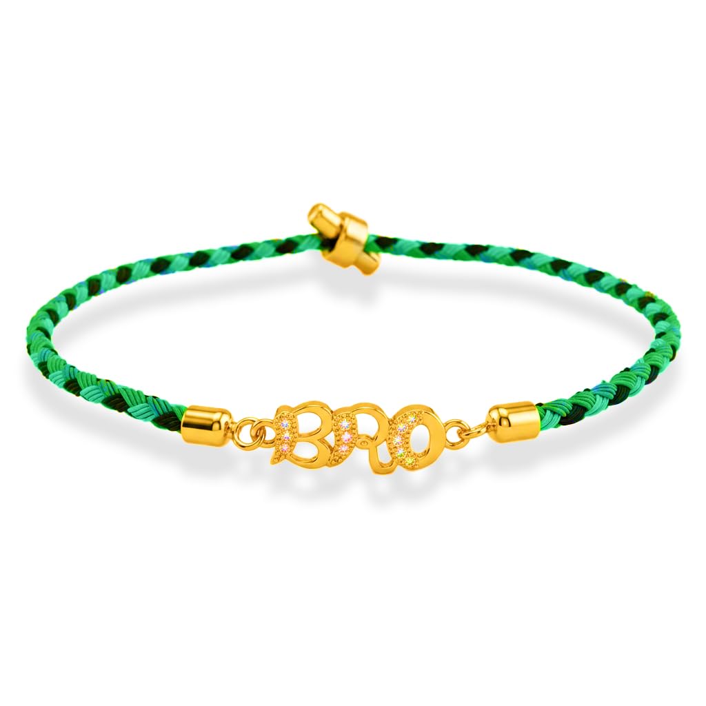 925 Silver Gold Plated Adjustable Rakhi Bracelet Unisex | Daily wear-image-34