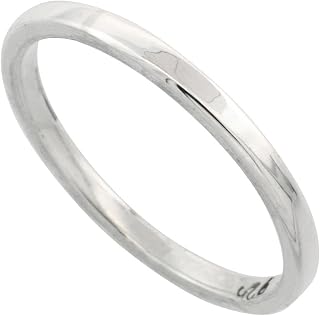 Plain Sterling Silver 1.7mm Flat Wedding Band Thumb Ring Women Pipe Cut High Polished Handmade, Sizes 4-8