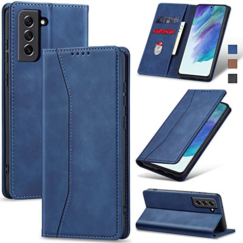 Image of Jasonyu Flip Wallet Case for Samsung Galaxy S21 FE,Blue