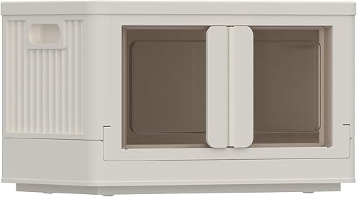 FLEXIMOUNTS Contenedores de almacenamiento de plástico plegables de 8.4 galones, 1 paquete de contenedores de almacenamiento apilables, organizador