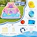 Easyair Inflatable Water Slide Bounce House for Kids, 12.1 FT x 10.3 FT Water Park Bouncy Castle, Double Slides, Jumper, Climbing Wall, Basketball Hoops, Included Blower