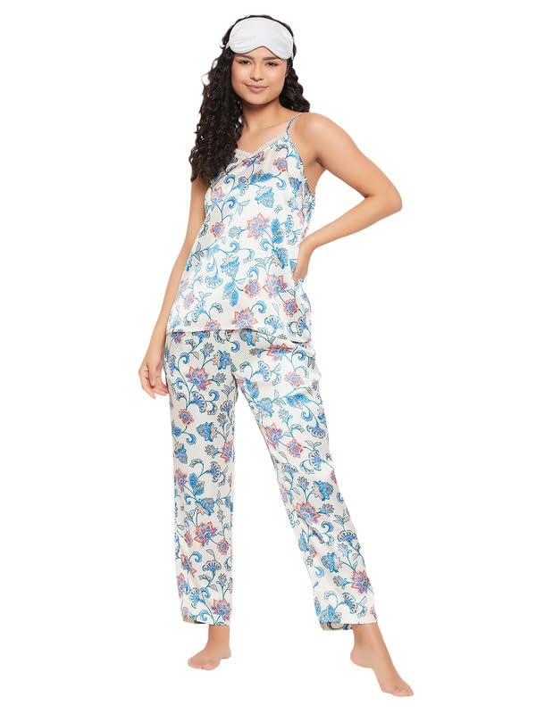 Image of Clovia Women's Cotton Printed Top & Pyjama Set
