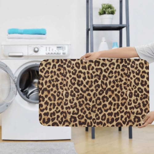 Tapis de bain imprimé léopard trois pièces lavable et ultra doux - 8