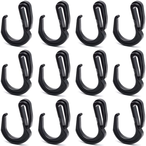 Surf turtle Plastic S Hook Clips 12 PCS Nylon Net Hooks Elastic Rope Hooks Suitable for Cargo Bungee Net Truck Net Truck Organizer
