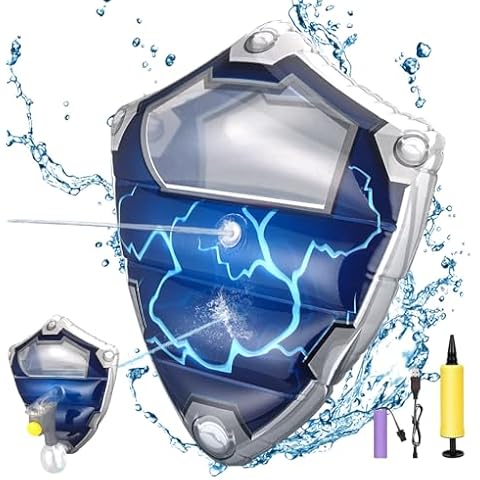 Inflatable Shield Electric Water Gun for Kids - Portable Automatic Squirt Gun with Battery Powered Large Capacity Super Water Soaker Blaster Pistol for Boy Girl Adult Toy for Pool Swimming Summer Cover