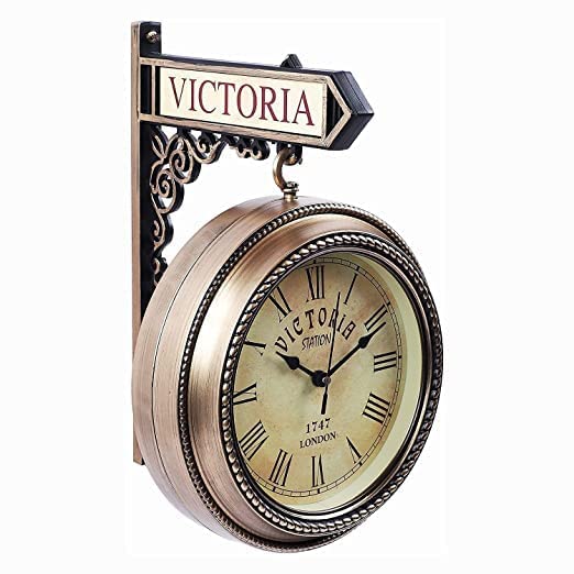 Buy Advance Antique World Victoria Analog Railway Clock, Dual Side