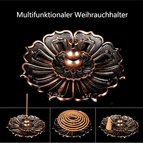 Dk177 Brass Incense Sticks Holder Lotus Inscent Burner Disc For Resin Granular Powder Cone Coil Ash Catcher Cinnamon Organic Citronella #TOP4