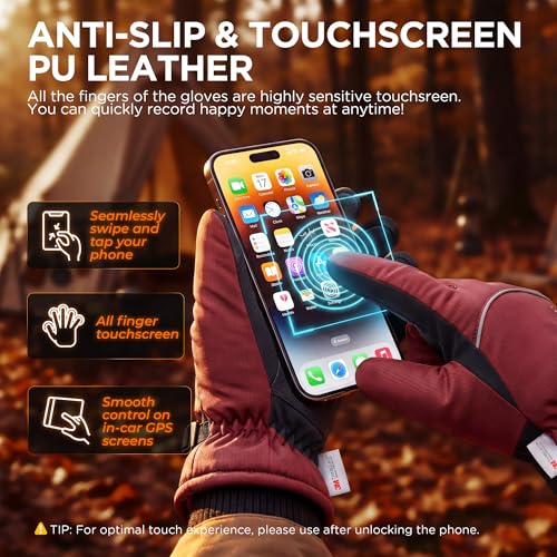 Image of rivmount Winter Gloves with Waterproof /Touchscreen /Warm, Thermal Snow Glove for Cold Weather Running, Ski, Cycling, Women Men