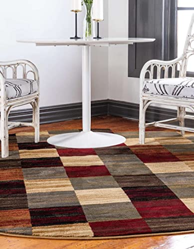 Image of Unique Loom Barista Collection Area Rug - Gava (10' Round, Multi / Brown)