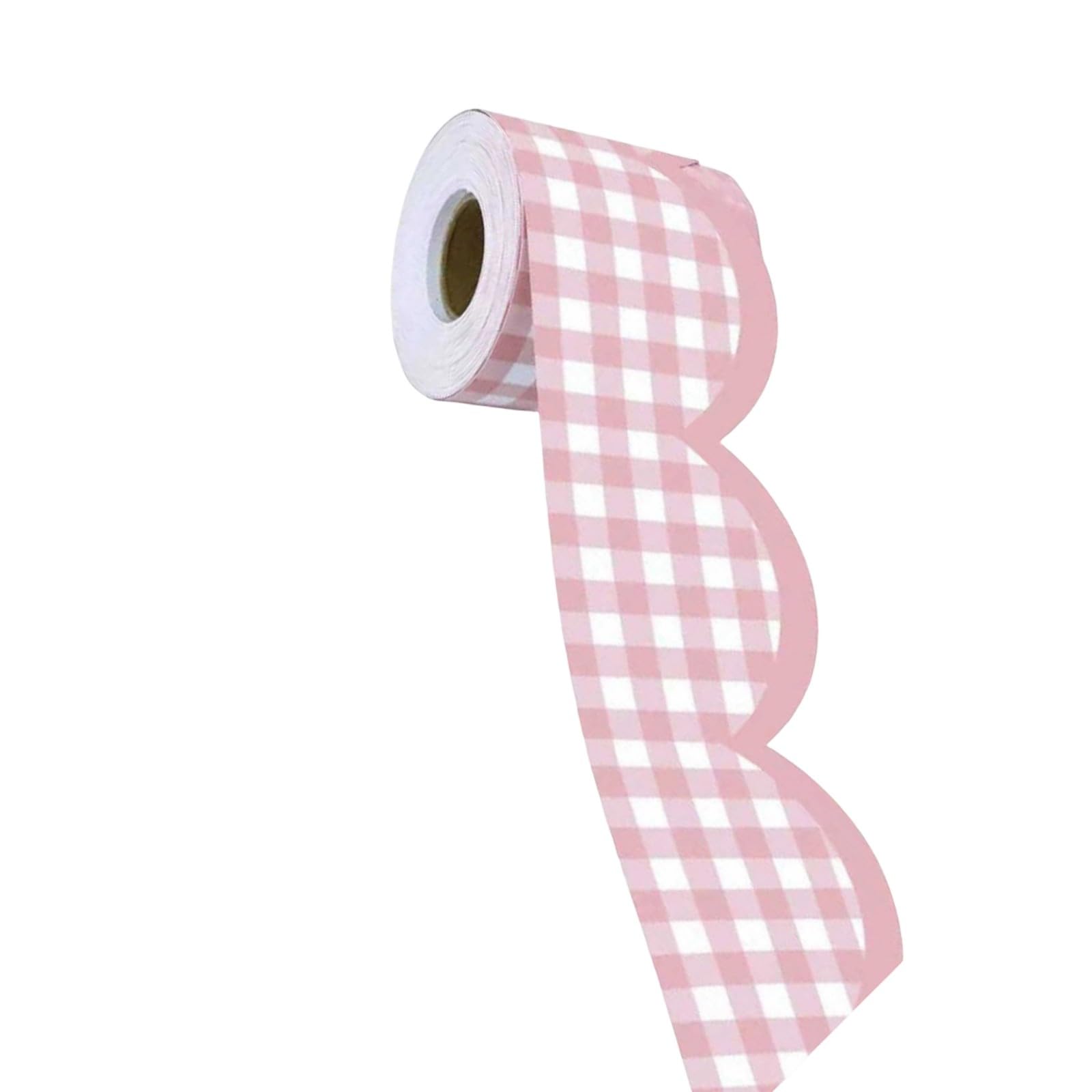 PANGBOER Multipurpose Adhesive Bulletin Trim with Gingham Pattern Bulletin Boards Border Sticker Decal Classroom Home Decors Decorative Border Trim