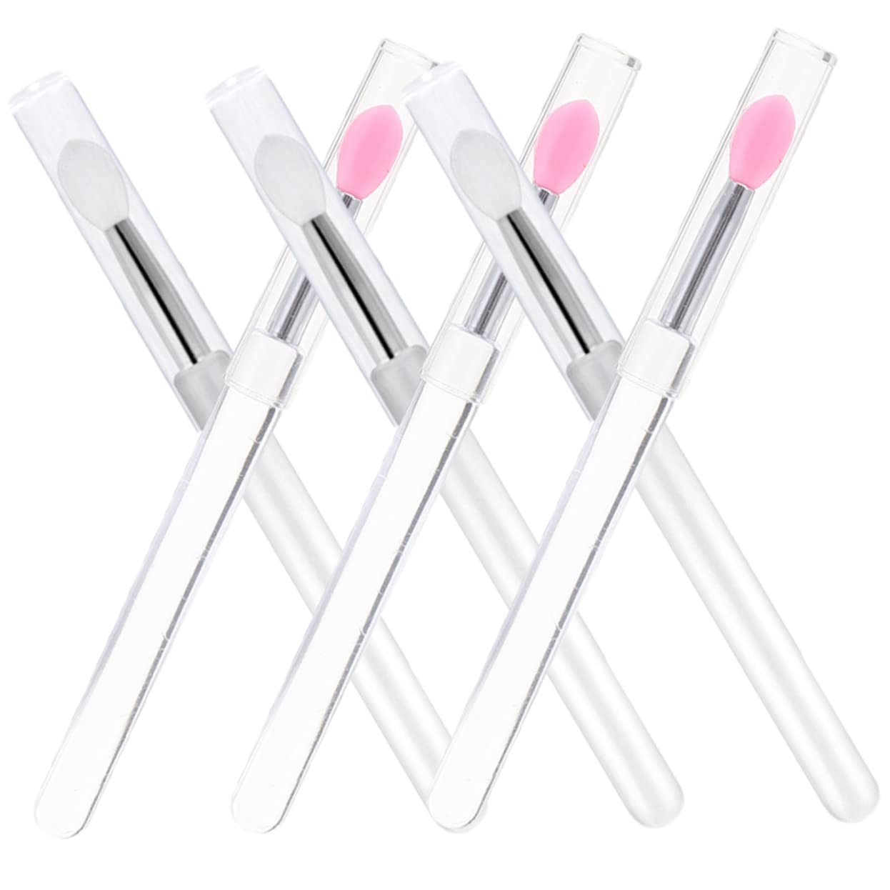 NULYLU 6pcs Silicone Lipstick Applicator Lidded Lip Makeup Lid Makeup Beauty Tools Portable Lipstick Brush