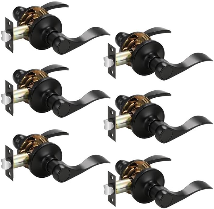 Probrico Black Door Handles 6 Pack – Wave Levers