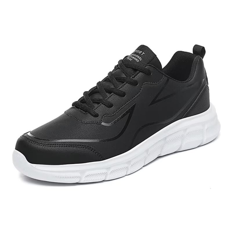 Men's Water Resistant PU Leather Casual Sneakers for Outdoor Walking Sport