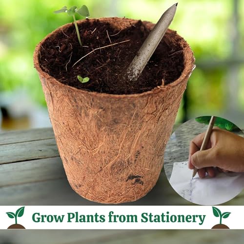 Image of Bombay Greens ; Sow, grow, eat, repeat 40 Plantable Seed Pens With Card Holder - Bio degradable Eco-Friendly Stationery for Corporate Gifting | Sustainable Gifts with Seeds - Pack of 40