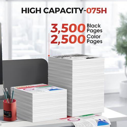 Image of 075H 075 Toner Cartridge Set - MF665Cdw LBP646cdw Replacement for Canon 075 075H Toner Cartridge for Color imageCLASS MF665Cdw MF663Cdw MF660C LBP646Cdw LBP647Cdw, 4 Pack with CHIP