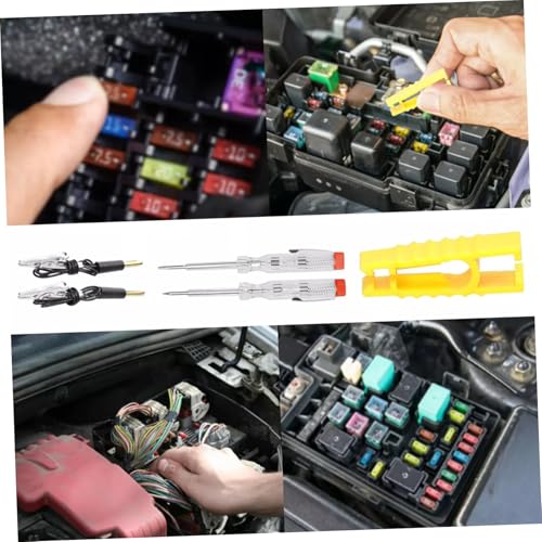 Kit de fusibles para automóvil Alipis, 300 piezas, material de aluminio resistente a altas temperaturas, incluye probador y caja organizadora miniatura 5