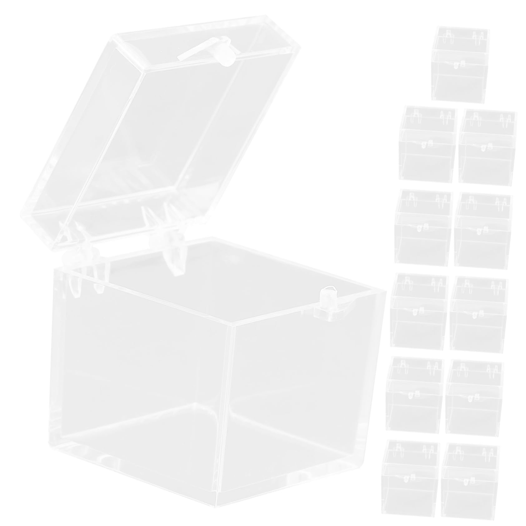 SOLUSTRE 12pcs Plastic Display Box Mini Mineral Showcase Showcase Cube for Jewelry Watch Crystal Collection