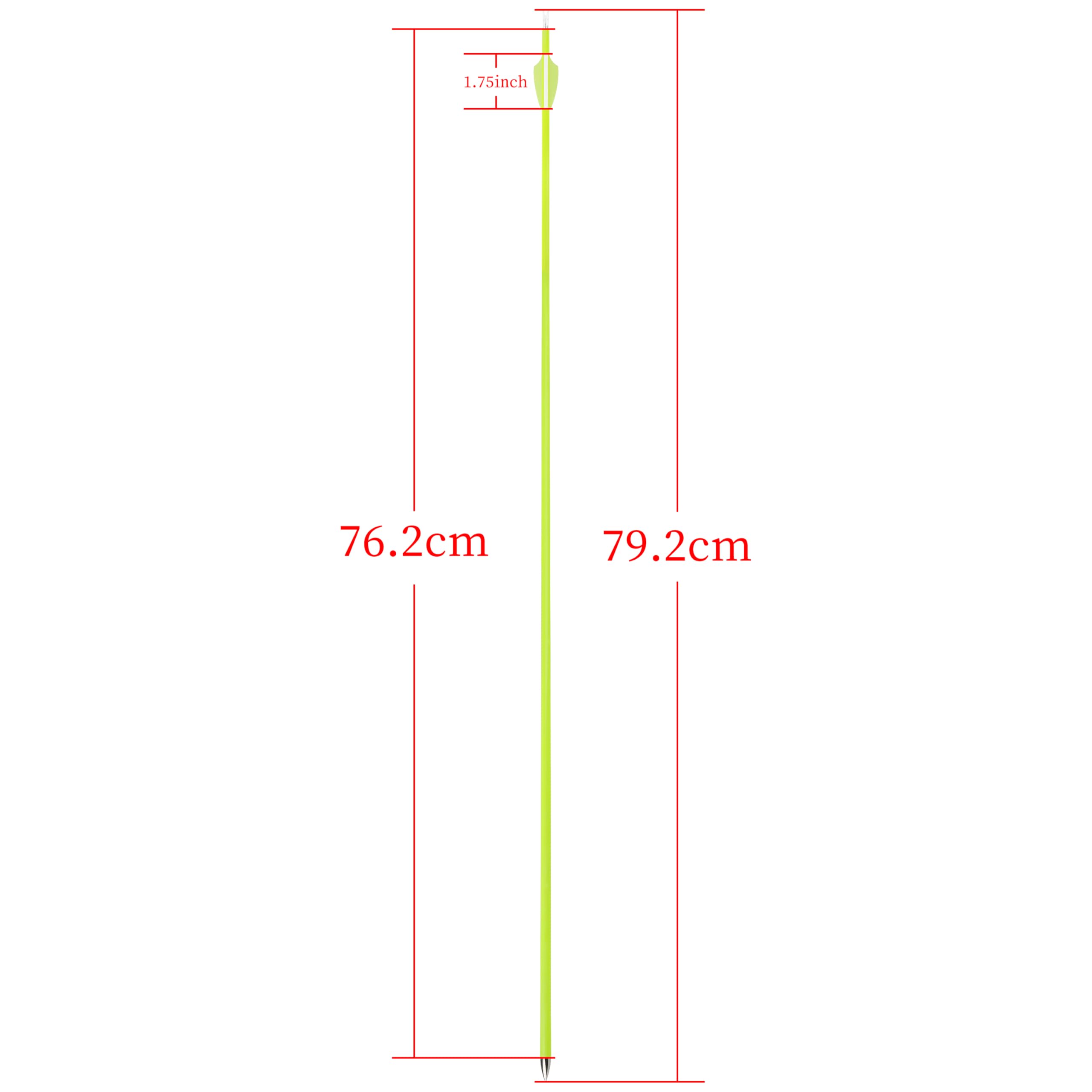 12/24 Pezzi Frecce in Carbonio per Tiro con L'Arco - Lunghezza 30" Spina 1500 con Piume in Gomma 1,75", Frecce per Caccia e Tiro a Segno per Arco Compound