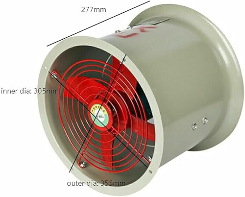 Miniatura 5 de DNYSYSJ Ventilador de escape de tubería de flujo axial a prueba de explosiones de 12 pulgadas, ventilador extractor para extracción y ventilación en