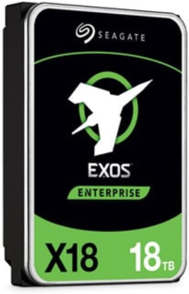 Seagate Exos X18 Enterprise Class, 18TB, Enterprise Internal Hard Drive, SATA, 3,5" 6Gbit/s, 128MB cache ((ST18000NM000J)