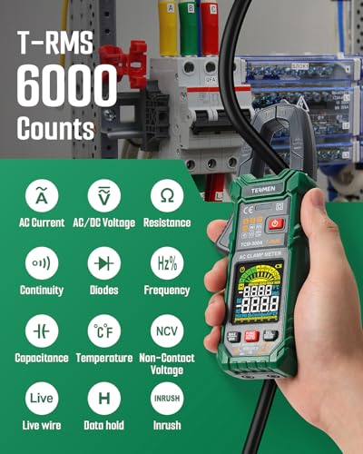 TESMEN TCM-300A Inrush Clamp Meter Multimeter 6000 Counts TRMS - Image 4