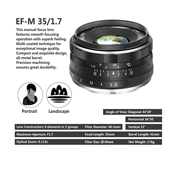 Neewer 35mm F1.7 APS-C-Objektiv mit großer Blende und manuellem Fokus Prime-Festobjektiv, kompatibel mit spiegellosen… – Bild 5