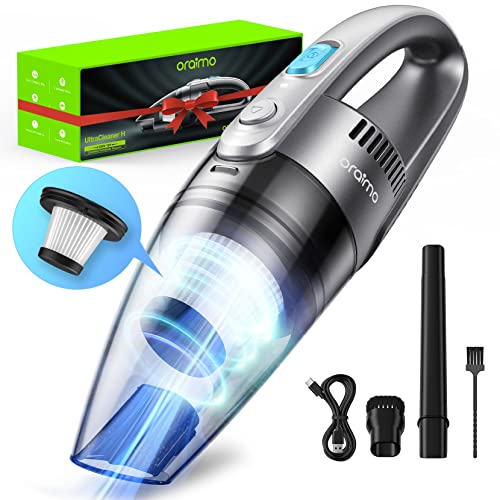Oraimo Aspirateur à Main, 3 in 1 Aspirateur sans Fil Rechargeable à Long Terme, 630g Léger, 3 Heures de Recharge Rapide, Portable Aspirateur Voiture pour Les Chambre, Voiture, Maison (Gris)
