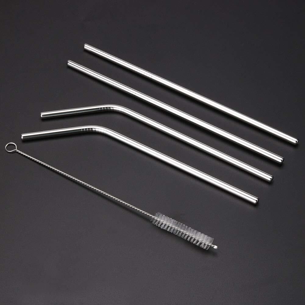 Straw Stainless Steel Straw for Kids and Adults Reusable Metal Straw Set with Cleaning Brush Long Steel Straws for Drinking Juice & Drinks Reusable Straw Pipe - (2-Straight, 2-Bend, 1-Brush) (B0CM66CG5Z) Amazon Price History, Amazon Price Tracker