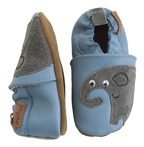 Melton Krabbelschuh Elefant aus Weichem Leder