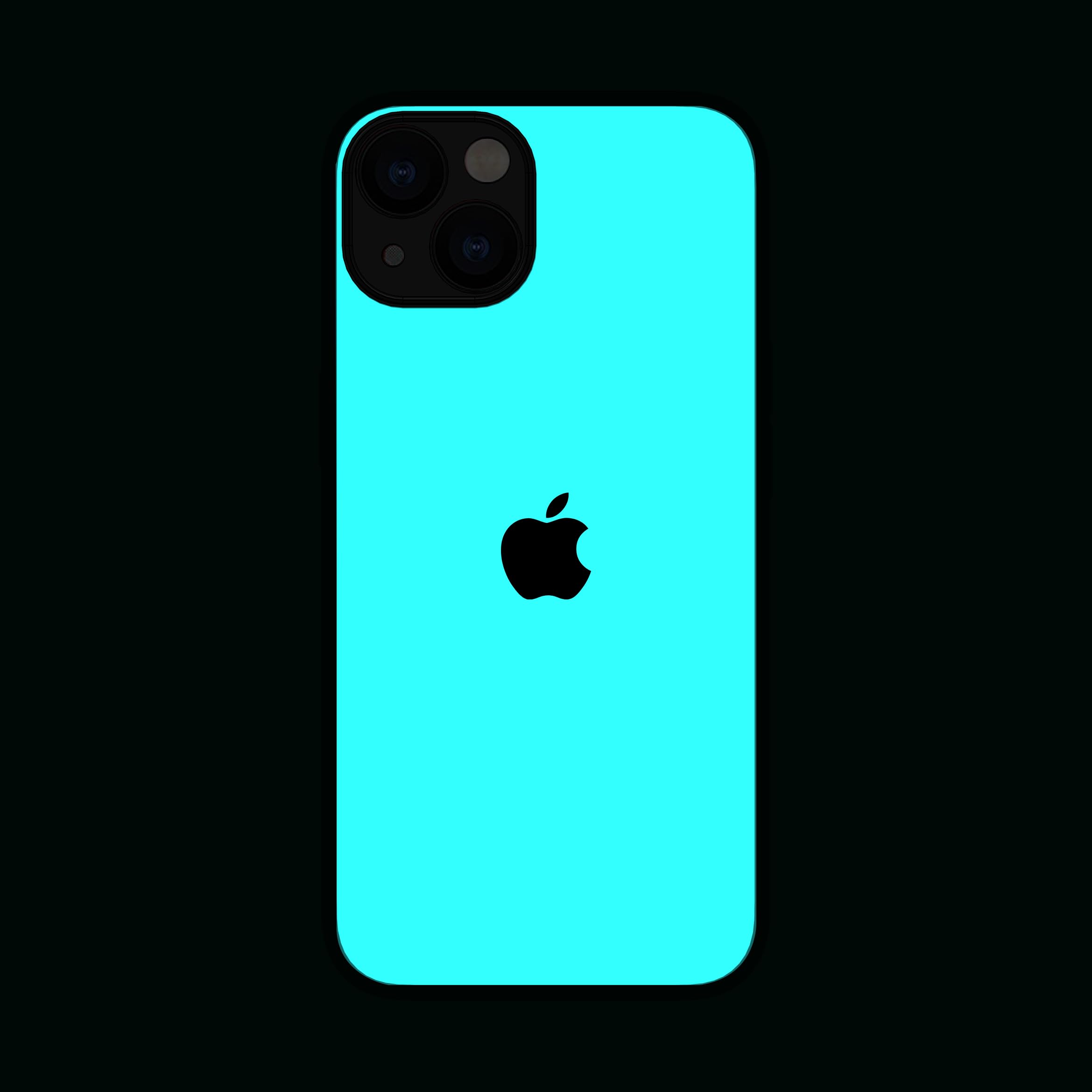 Mi Glow Store Glow in The Dark Phone Cover for iPhone 13 | Apple Logo | Glow in Dark | Phone Cover | Mobile Cover (Case) | Back Cover (Blue)
