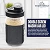Mason Jar Lids Wide Mouth Plastic 4 pack-USA Made-Flip Cap Screw Top Pour Spout Drink Hole - Leak-proof for Ball, Kerr, Azure Canning Jars - Airtight for Drinks to Go and Controlled Pouring - Black
