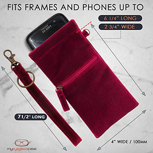 Image of MyEyeglassCase Soft Crossbody Sunglasses Case, Large to XL Squeeze Top Glasses Pouch, Women Eyeglass Holder Sleeve Travel Bag
