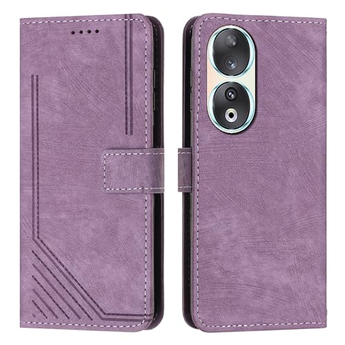 Étui pour Huawei Honor 90 avec dragonne et porte-carte violet