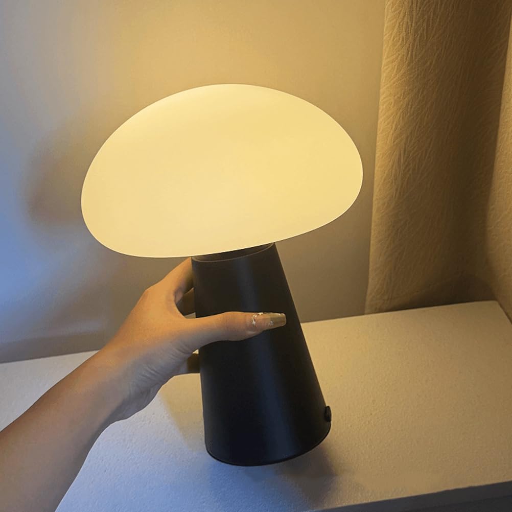AoLa Pilz Tischlampe Kabellos LED Akku Pilzlampe Dimmbar mit Touch Control Tischleuchte USB Aufladbar 3000mAh Batteriebetrieben Nachttischlampe Mushroom Leselampe für Schlafzimmer Restaurant Bar