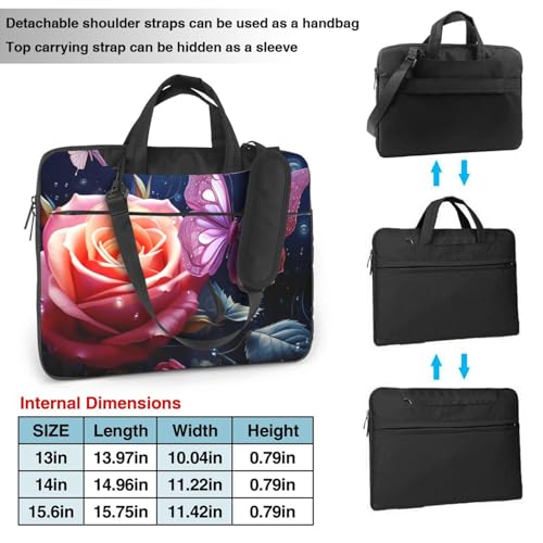 Bolso para portátil Rose and Butterfly para mujeres y hombres 13" miniatura 4