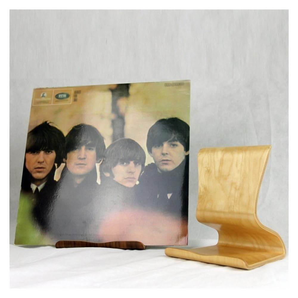 Półka Sto Premium na płyty winylowe – solidny drewniany stojak na album LP Ele Home Office stojak na płyty CD Slish Table nizer (brązowy)