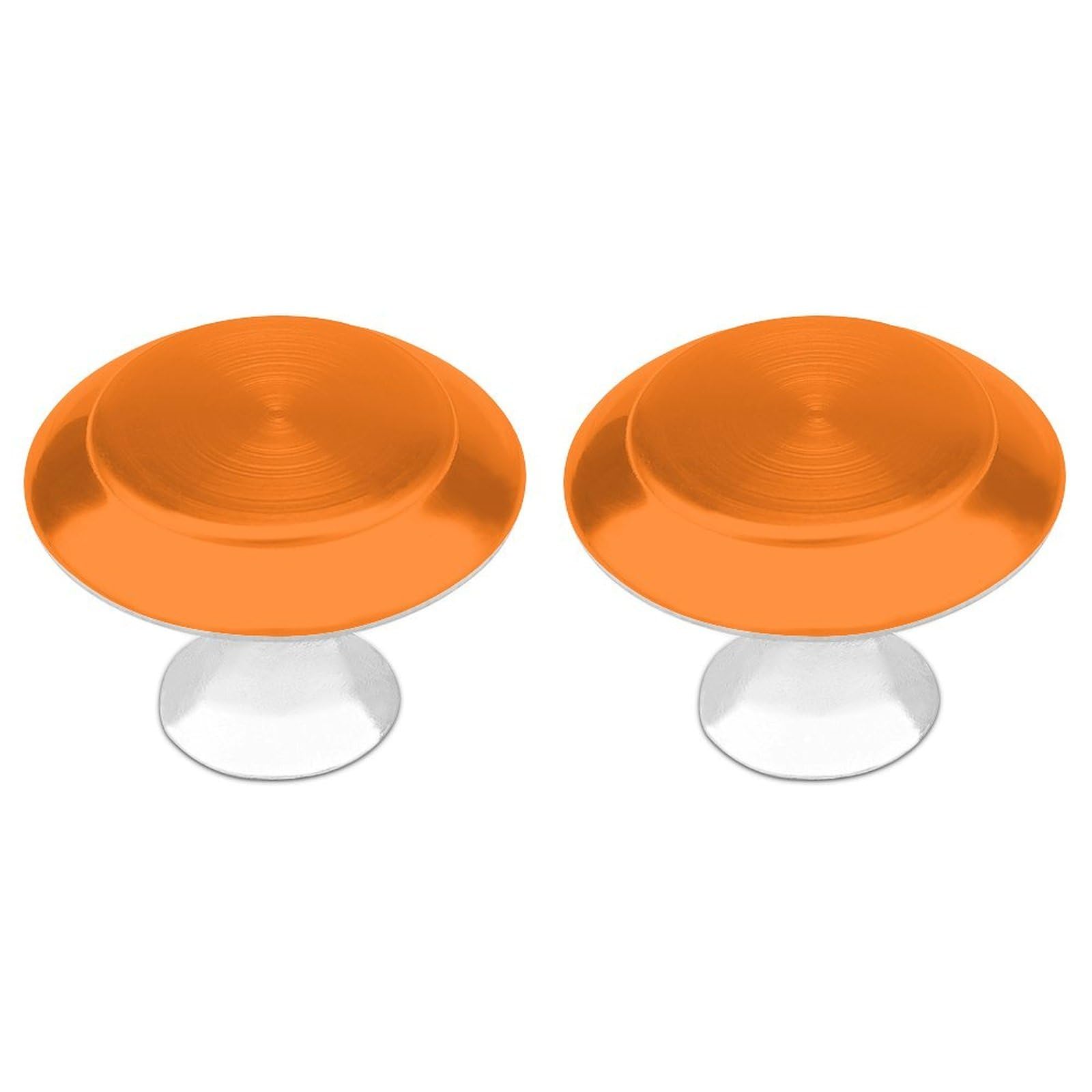 2 Pack Beauty Burnt Orange Cabinet Knobs Round 1.1" Stainless Steel Dresser Knobs Single Hole Knob with Screws Door Pulls Handles Kitchen Hardware for Bathroom Cupboard Closet Door Wardrobe