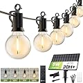 Brightown String Lights Outdoor Waterproof with Remote Cable Ties, 108FT G40 Patio Lights with 50 LED Shatterproof E12 Bulbs, 3 Light Modes, Dimmable Hanging Lights for Backyard Party Decor