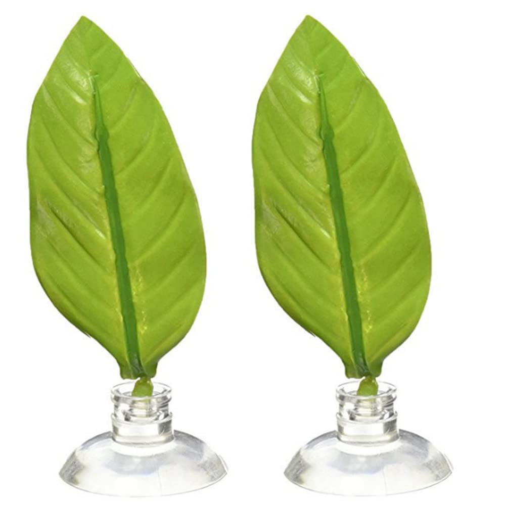AKOAK 2 Pieces Betta Bed Leaf Hammock, Light, Realistic Rest Spawning Ornamental Accessories Play Hideaway and Fish Tank Decoration,Practical/Comfortable/Safe (Single Leaf)