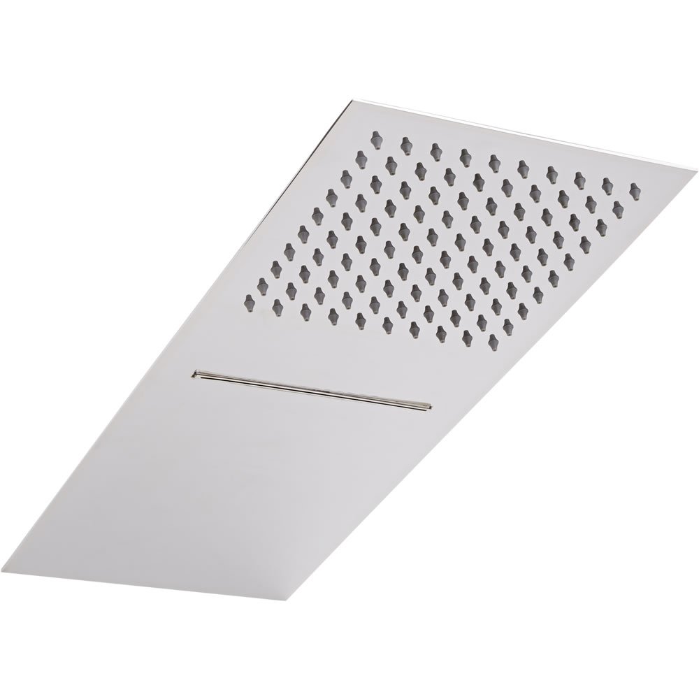 Milano Chrome Arvo 200Mm X 500Mm Wall Mounted Rainfall Shower Head Waterblade Function