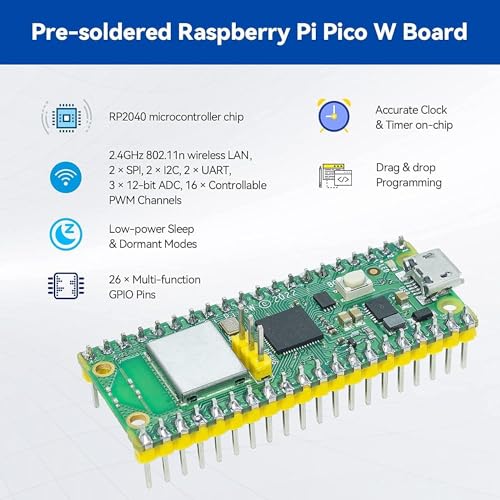 Image of REES52 Raspberry Pi Pico W Ultimate Starter Kit with Online Tutorials, 450+ Items, 117 Projects, MicroPython, Piper Make and C /C++ (Compatible with Arduino IDE)