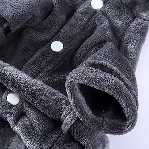 Felenny Hund Bademantel mit Kapuze - Weiche, Super Saugfähige Haustier Bademantel für Große, Mittlere, Kleine Hunde - Grau, S