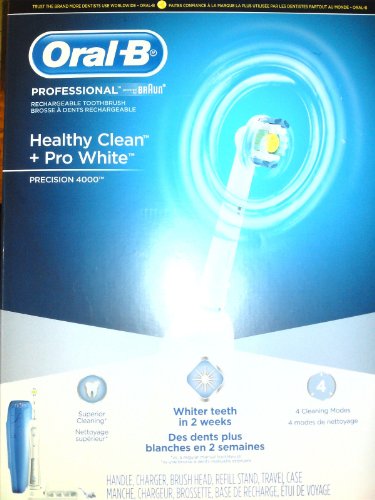 Oral-B Healthy Clean and ProWhite Precision 4000 Rechargeable Electric Toothbrush, 1 Count