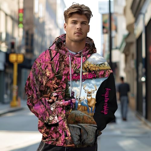 Image of PriAmi Custom Camo Hoodie for Women, 3D Pullover Hunting Sweater Gift