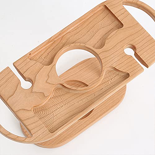 Soporte de vino de madera para dos copas y una botella miniatura 2