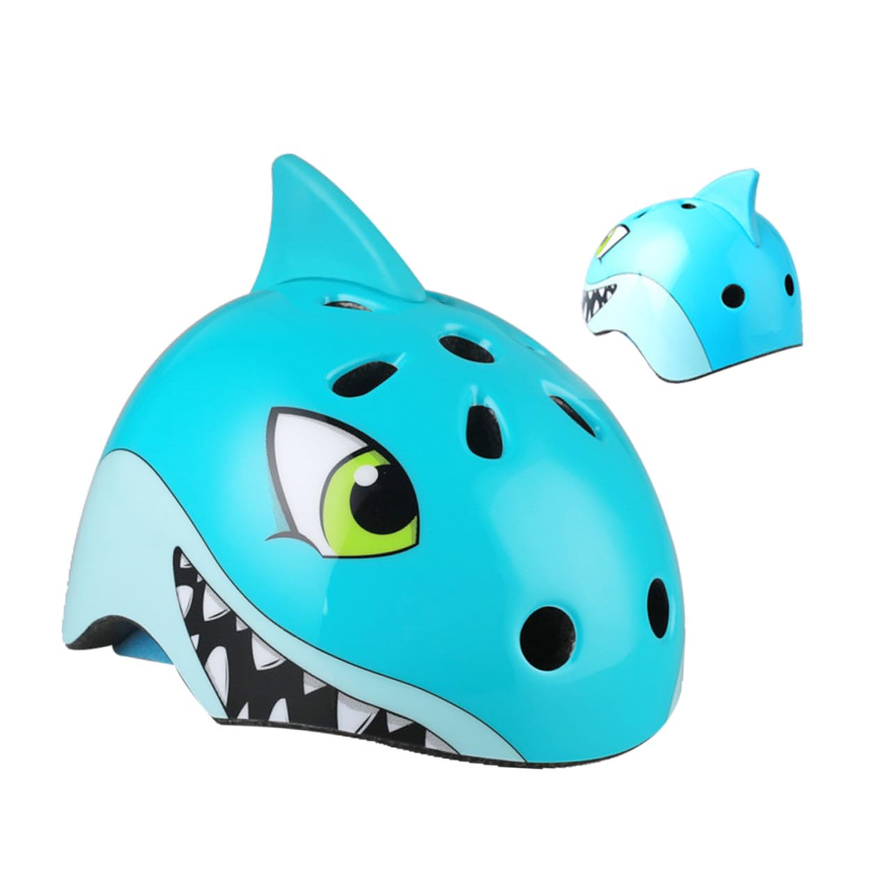 Toddmomy Casco contra Diseño 5 3D Años 8 Bicicleta de Tiburón Material Plástico, Absorbente de Sudor y Protección Impactos para Ciclismo Deportivo