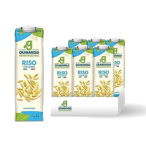 Granarolo, Bebida de Arroz 1L, 6 Envases de Bebida Vegetal de Arroz UHT, 100% Made in Italy, Sabor Natural, Sin Azúcares Añadidos, Sin Lactosa