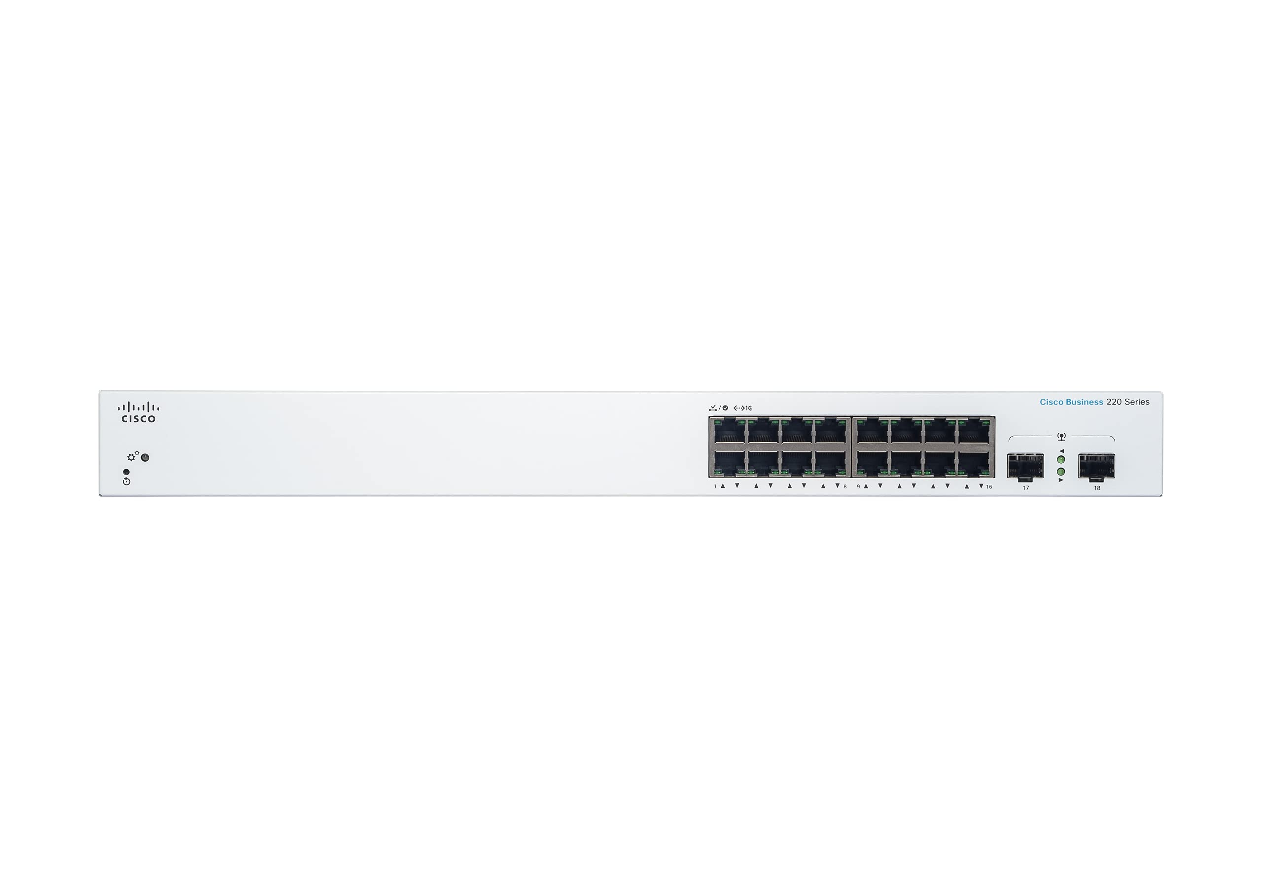 Commutateur Intelligent Cisco Business CBS220-16T-2G | 16 Ports GE | Ports SFP 2 x 1G | Garantie matérielle limitée de 3 Ans (CBS220-16T-2G-EU)