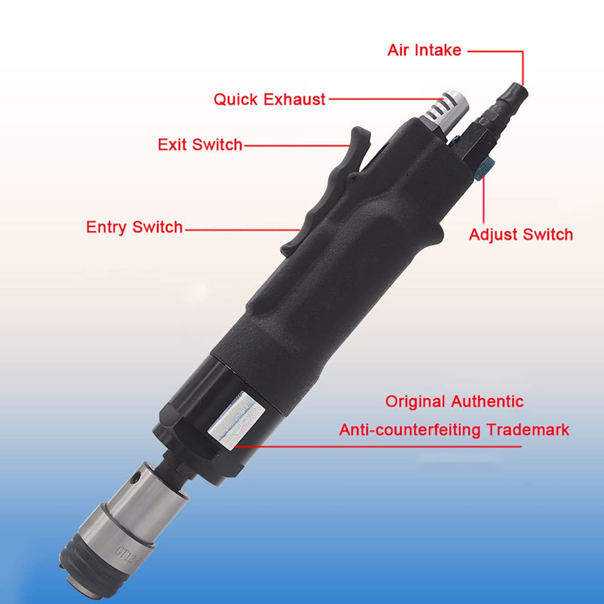 Maschiatrice Pneumatica M3-M12, Maschiatrice per Trapano Pneumatico con 6 Mandrini, 700-2000 Giri/Min, Maschiatrice Veloce E Precisa in Acciaio, Ferro, Rame, Alluminio, Plastica