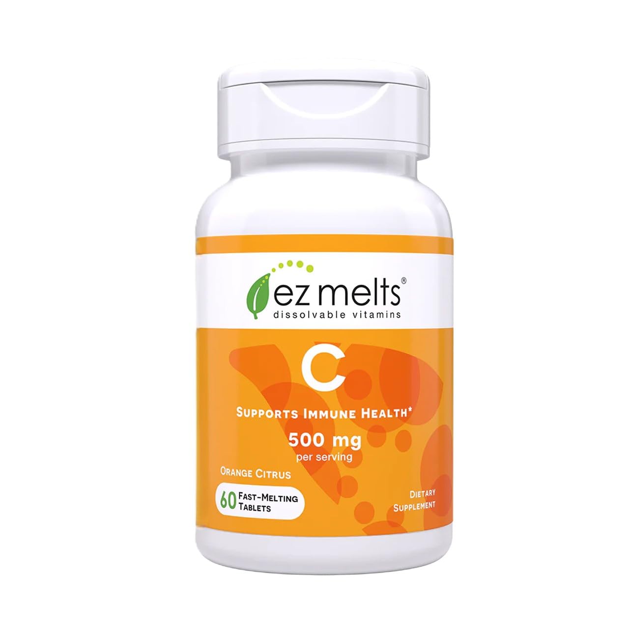 C for Immune Support, 500 mg, Sublingual Vitamins, Vegan, Zero Sugar, Natural Orange Flavor, 60 Fast Dissolve Tablets